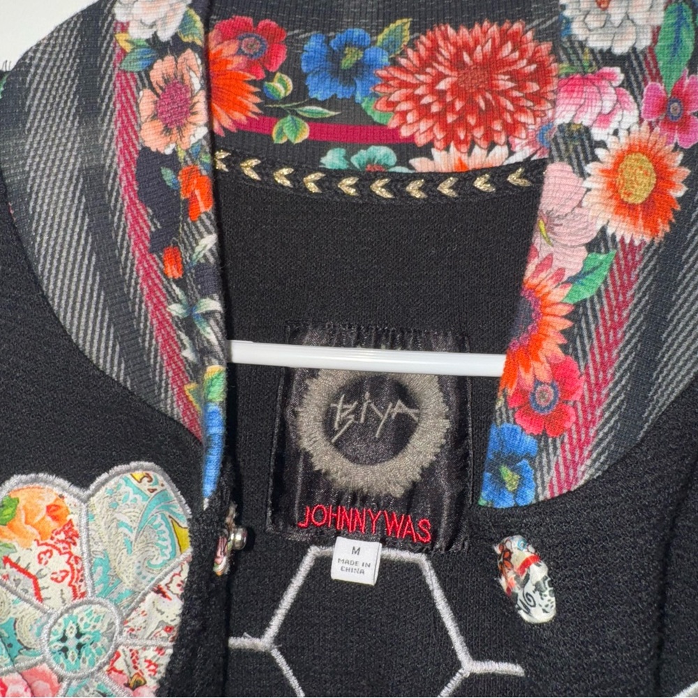 BIYA JOHNNY WAS GLINDA APPLIQUE JACKET sz M - Picture 4 of 8